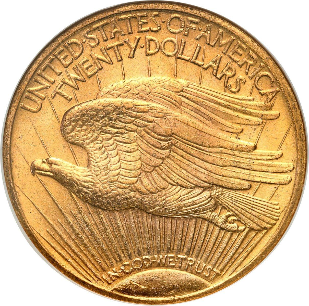 USA 20 $ dolarów 1922 Filadelfia St. Gaudens NGC MS65