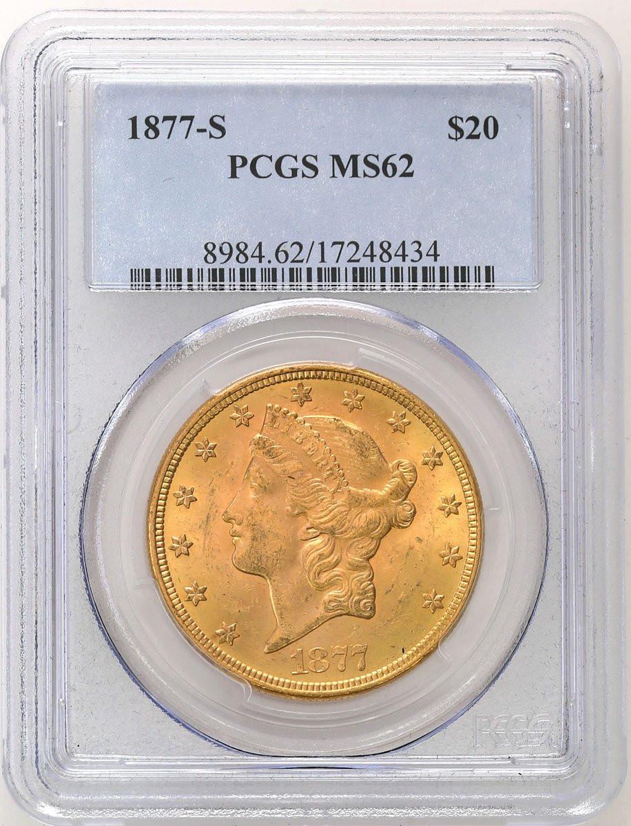USA 20 dolarów 1877 San Francisco PCGS MS62