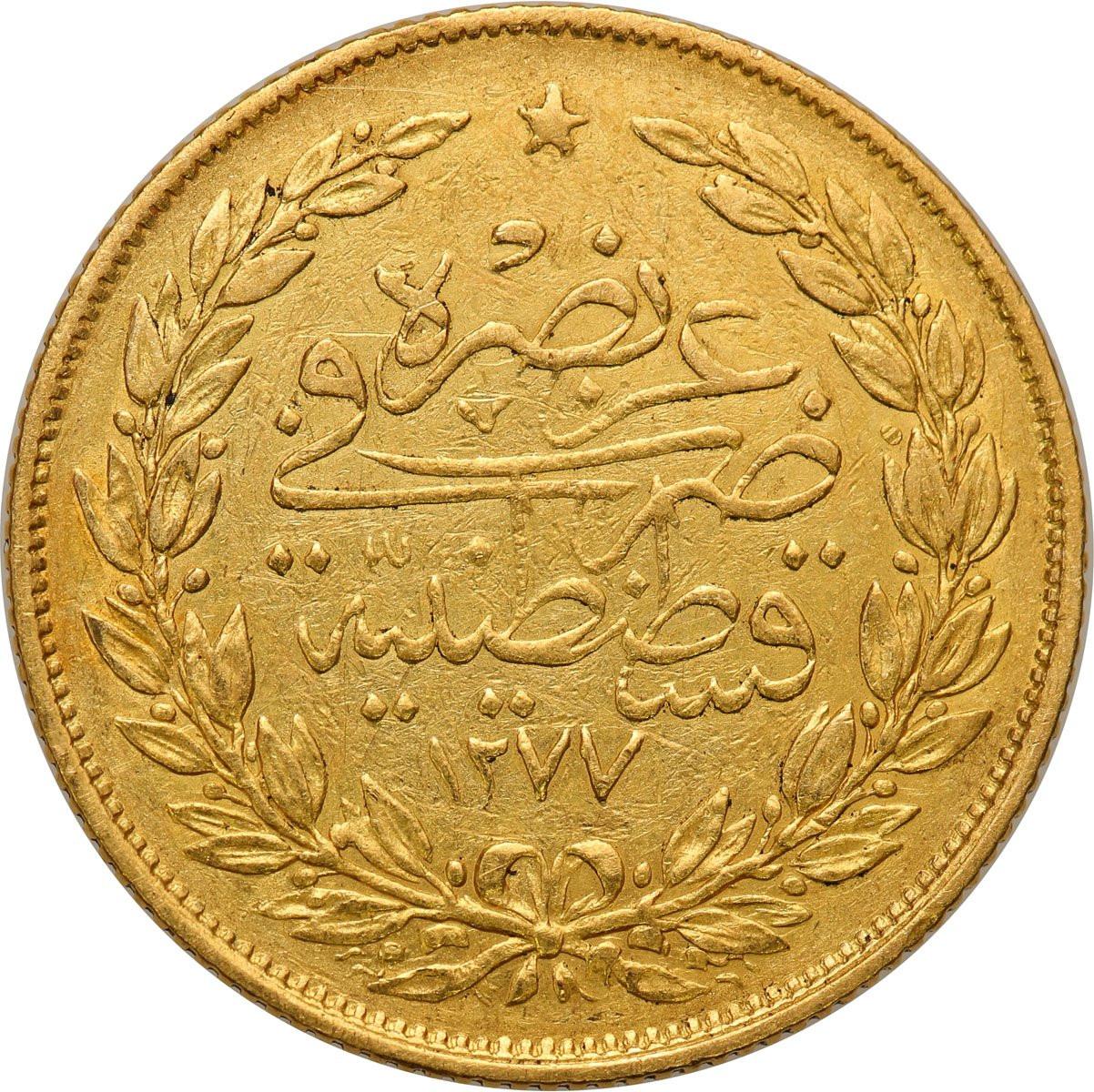 Turcja 100 kurush / Piastrów 1277/1 AH (1861) Abdul Aziz