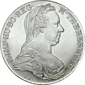 Austria TALAR 1780 Maria Teresa (NOWE BICIE) SREBRO