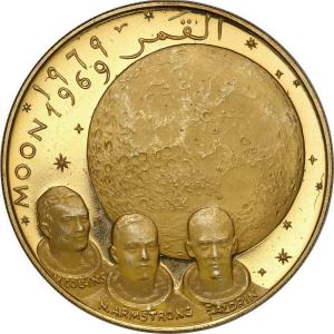 Fujairah Zjednoczone Emiraty Arabskie. 100 Riyals AH 1388 (1969) Apollo XI