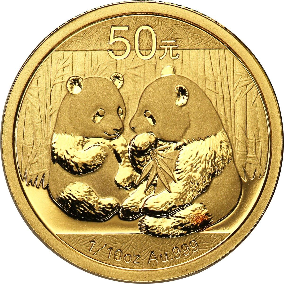 Chiny. 50 Yuan 2009 Panda - 1/10 uncji złota - st.L