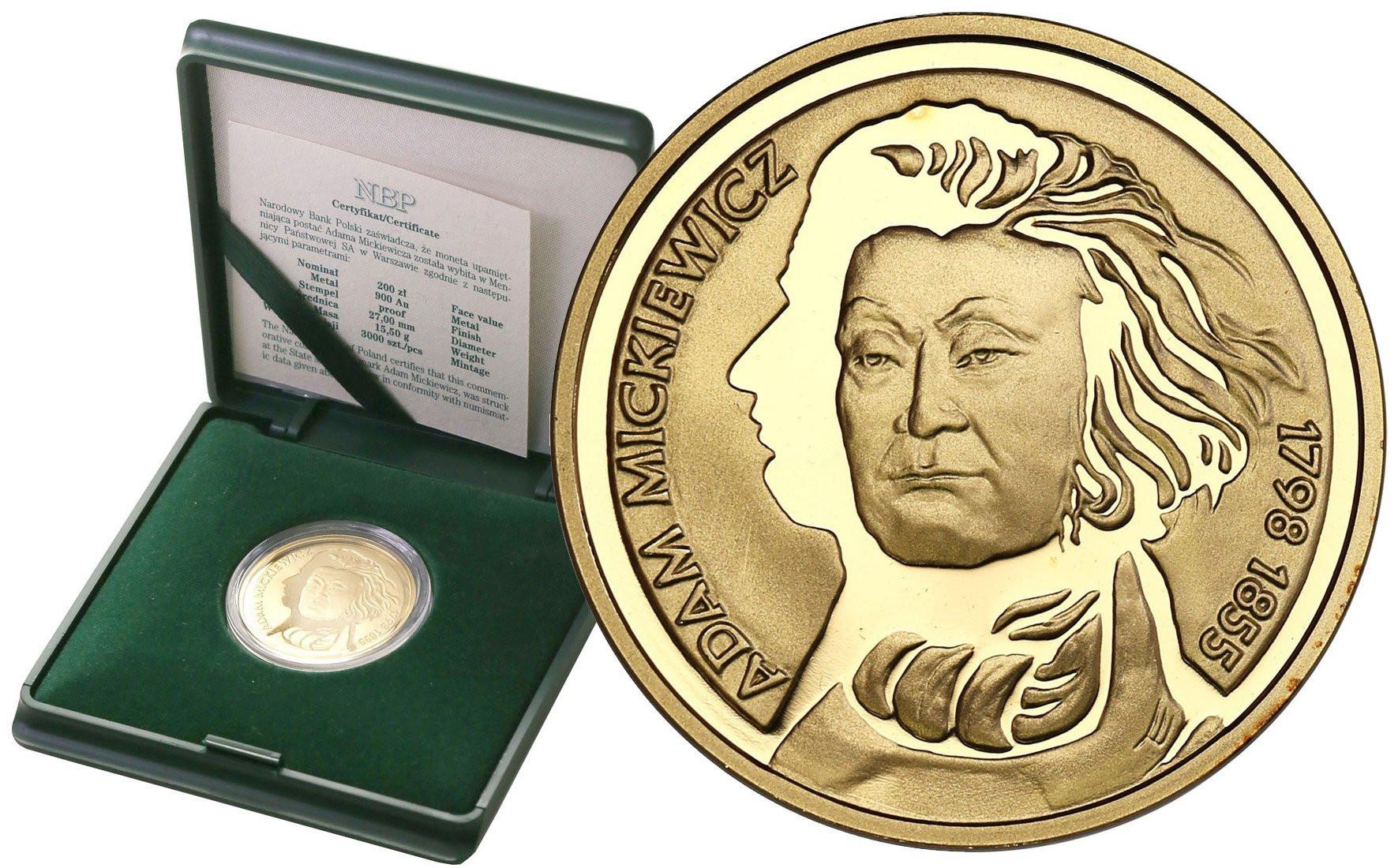 III RP 200 złotych 1998 Adam Mickiewicz