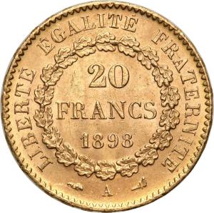 Francja Republika 20 Franków 1898 A Paryż ANIOŁ