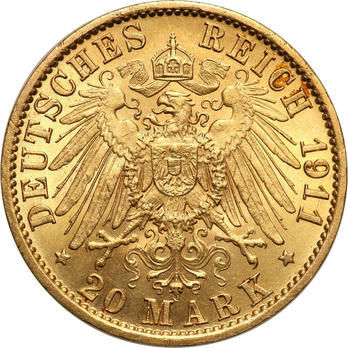 Niemcy Prusy 20 Marek 1911 A st.1
