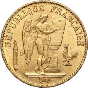 Francja III Republika. 20 franków 1877 A Paryż ANIOŁ