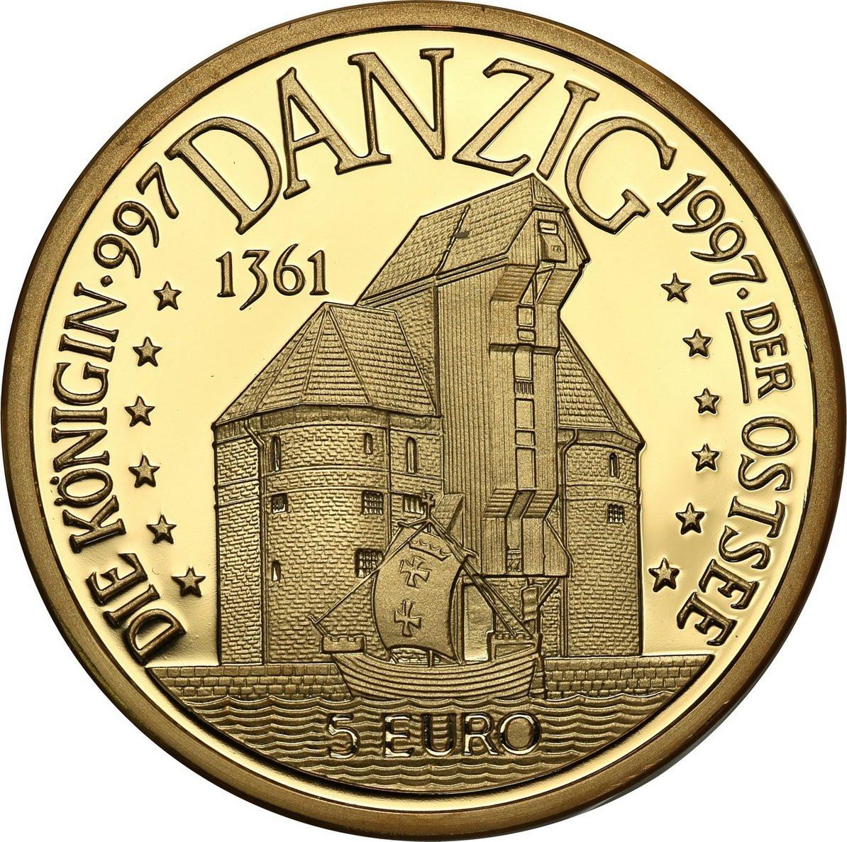 Polska. 5 Euro Hanse ECU Gdańsk - Danzig 1997 - ZŁOTO