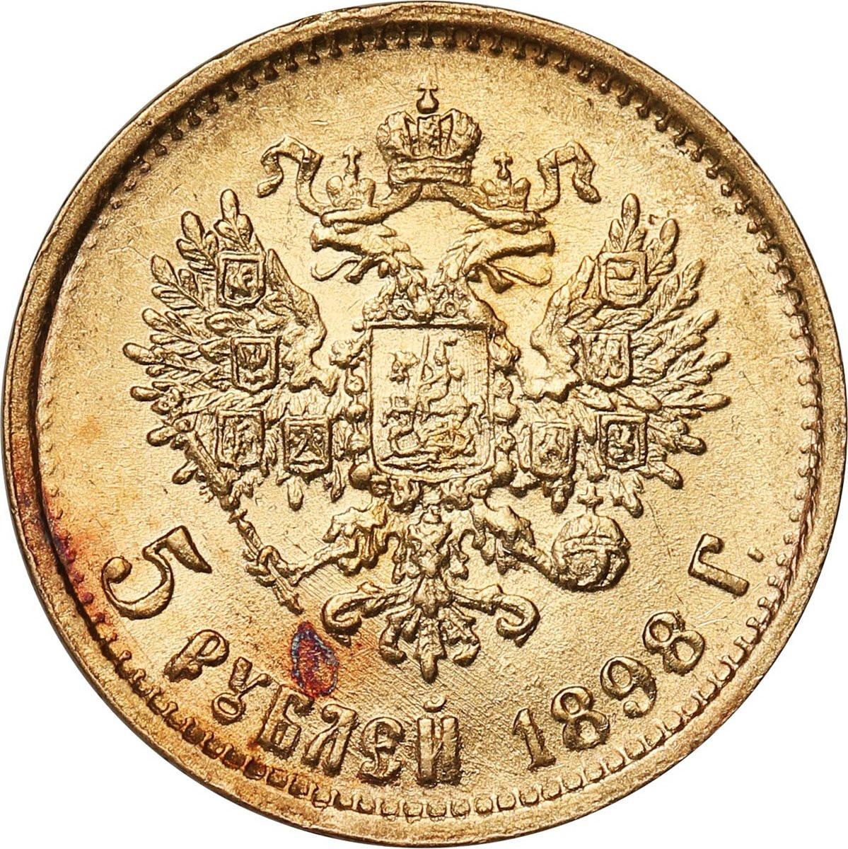 Rosja Mikołaj II 5 Rubli 1898 АГ, Petersburg