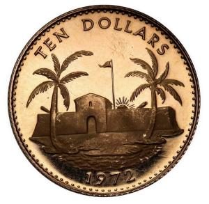 Bahamy. Elżbieta II 10 dolarów 1972