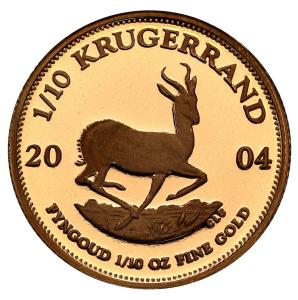 RPA. Krugerrand 2004 - 1/10 uncji złota - stempel LUSTRZANY