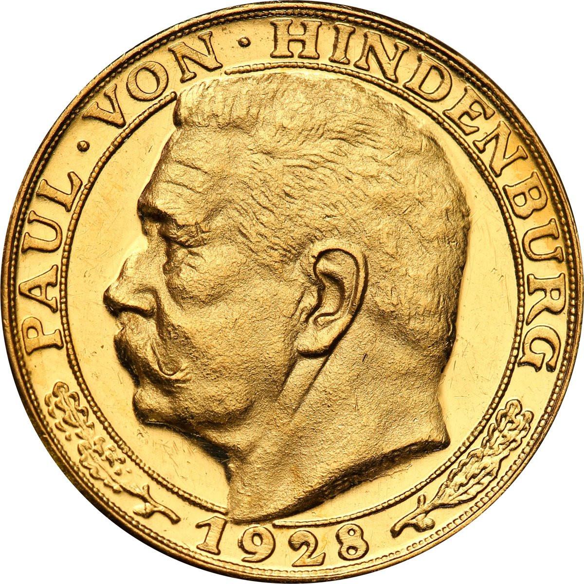 Niemcy Karl Goetz - medal 1928 Paul von Hindenburg st. L stempel lustrzany