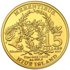 Niue 15 dolarów 2012 Merentibus Poniatowski - 1/4 uncji złota