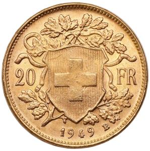 Szwajcaria Helvetia 20 franków 1949 st.1/1-