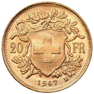 Szwajcaria Helvetia 20 franków 1947 st.1/1-