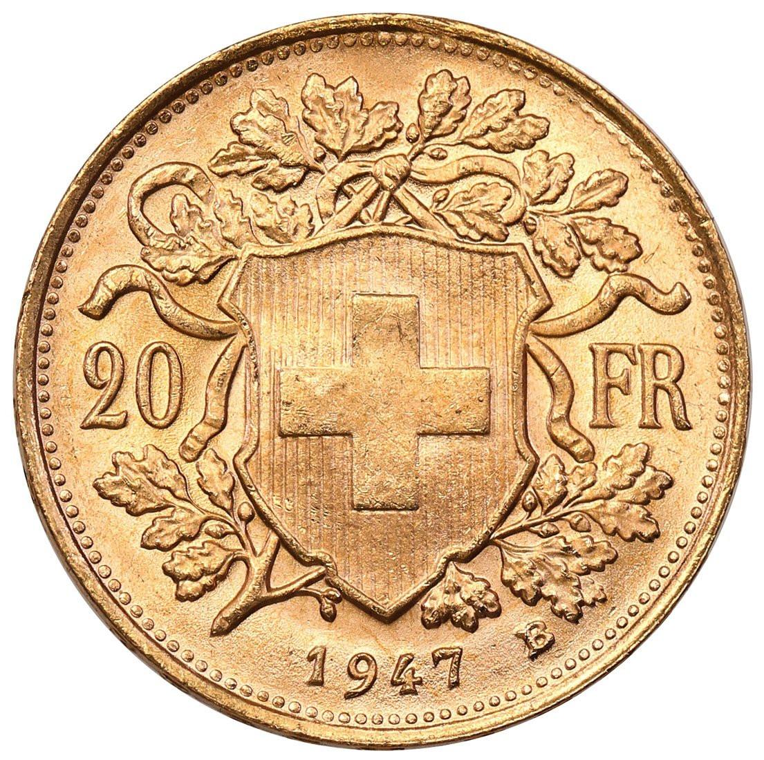 Szwajcaria Helvetia 20 franków 1947 st.1/1-