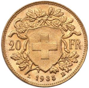 Szwajcaria Helvetia 20 franków 1935 st.1/1-