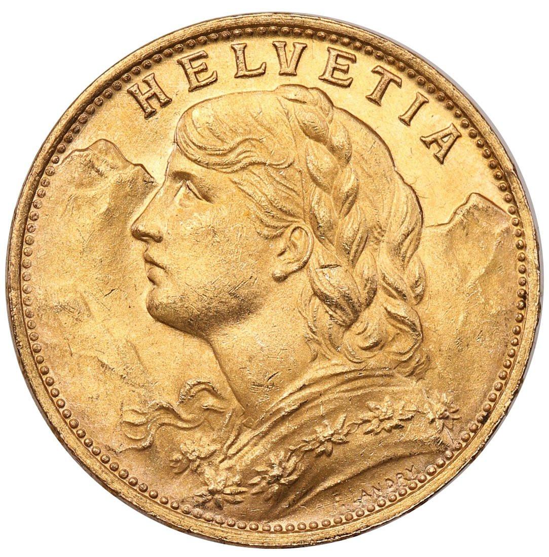 Szwajcaria Helvetia 20 franków 1925 st.1/1-