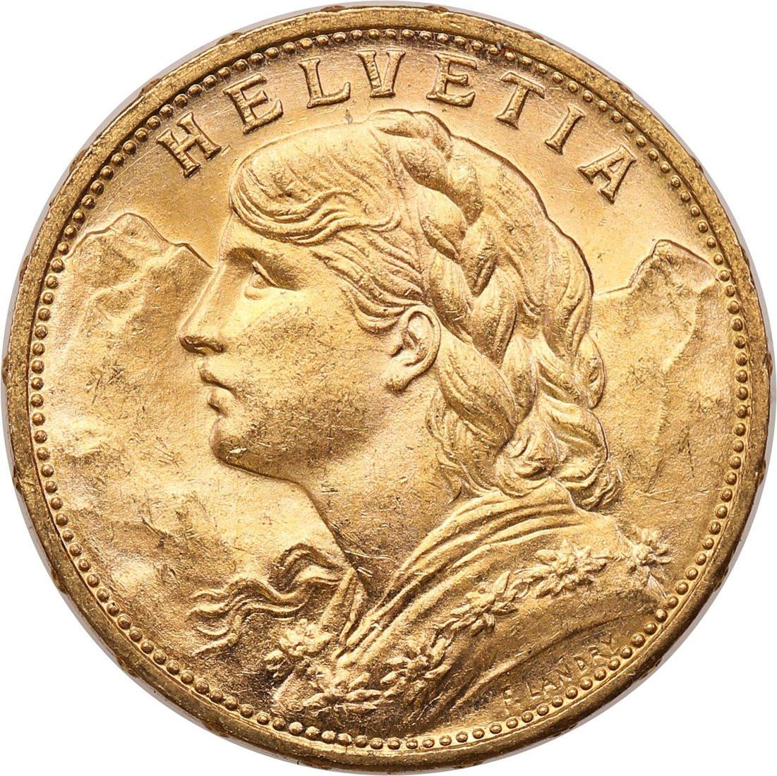 Szwajcaria Helvetia 20 franków 1915 st.1/1-