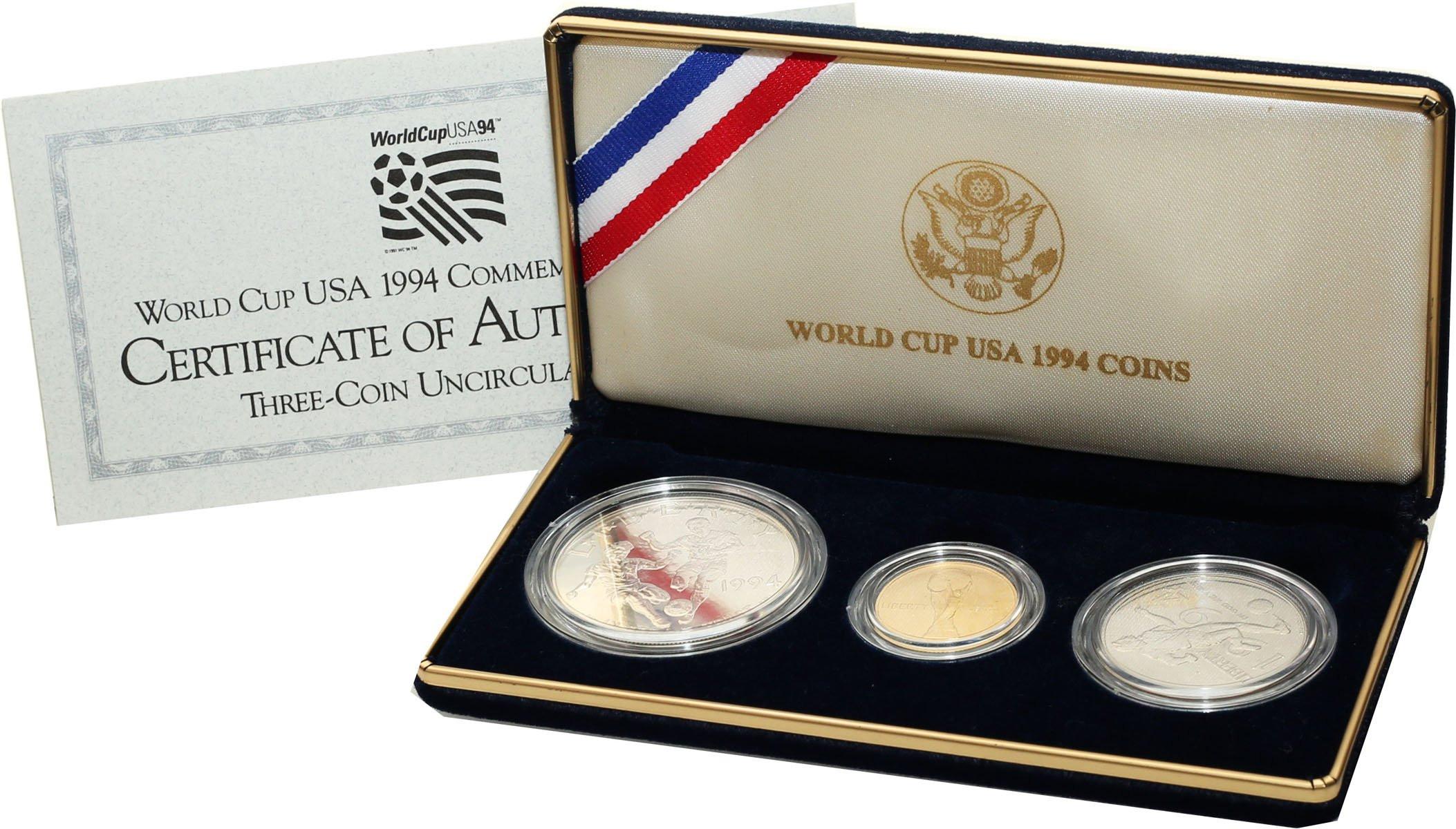 USA. 1/2 - 5 dolarów 1994 - World Cup ZŁOTO + srebro