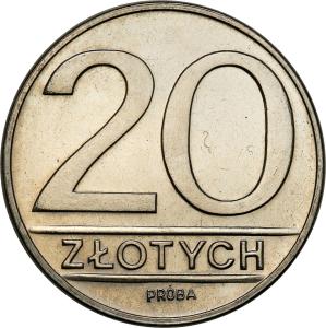 PRL. PRÓBA Nikiel 20 złotych 1984 nominał