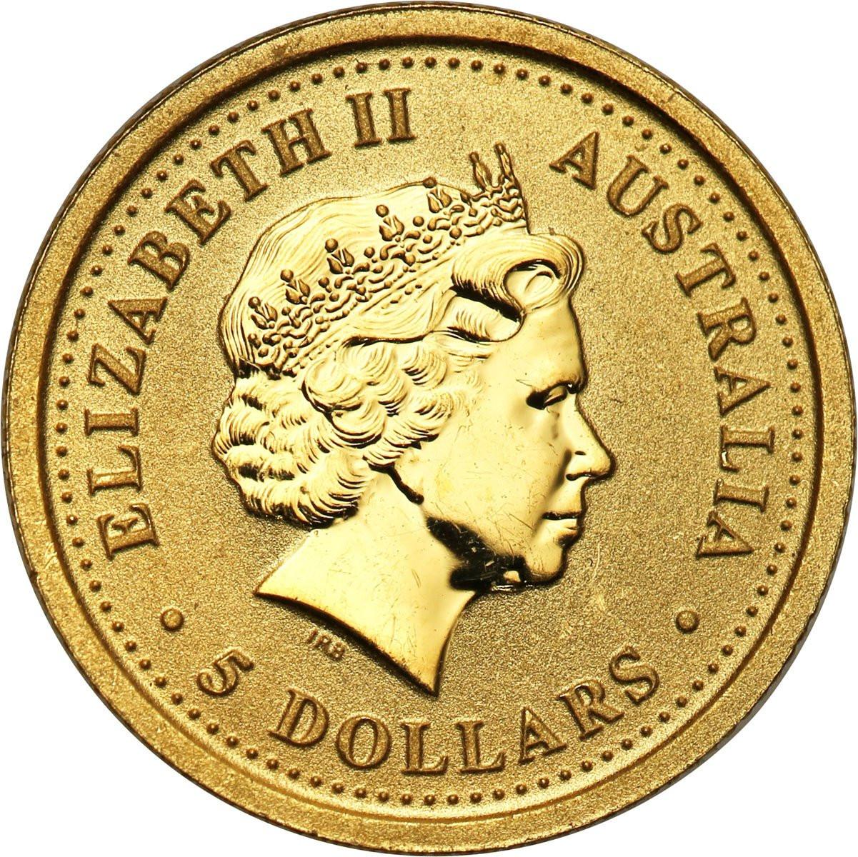Australia 5 dolarów 2006 (1/20 uncji Au) Rok Psa st. L