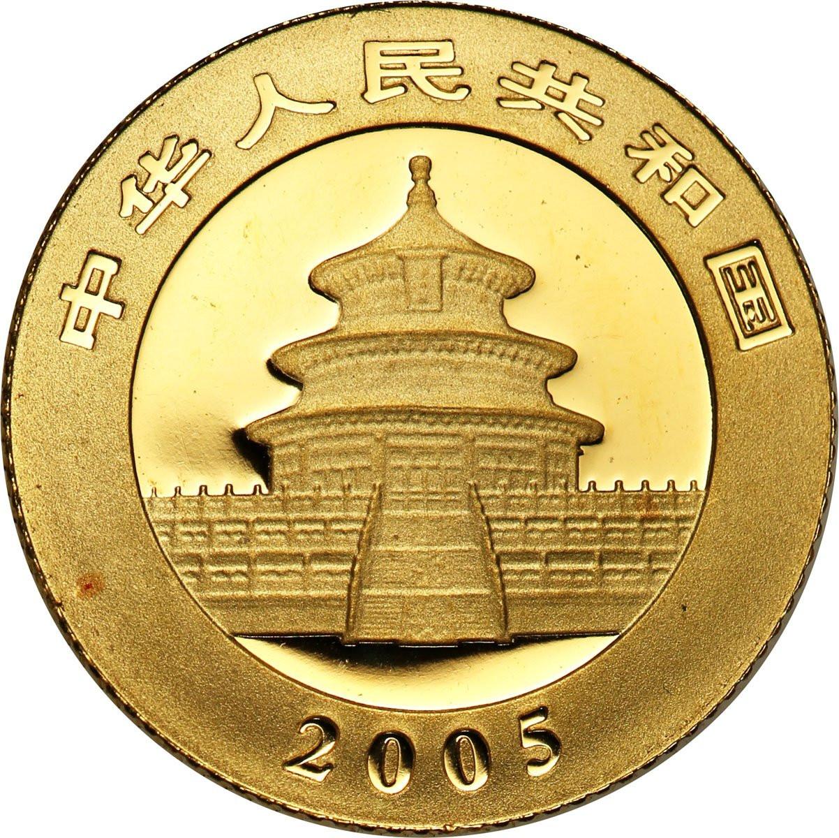 Chiny 20 Yuan 2005 Panda (1/20 uncji Au) st. L