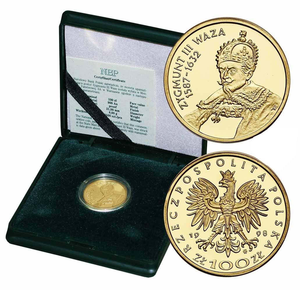III RP 100 złotych 1998 Zygmunt III Waza st.L