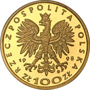 III RP 100 złotych 1998 Zygmunt III Waza st.L