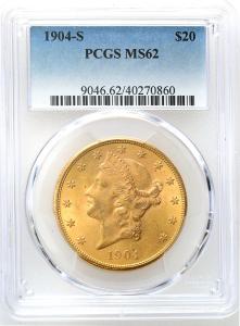 USA 20 dolarów 1904 S San Francisco PCGS MS62