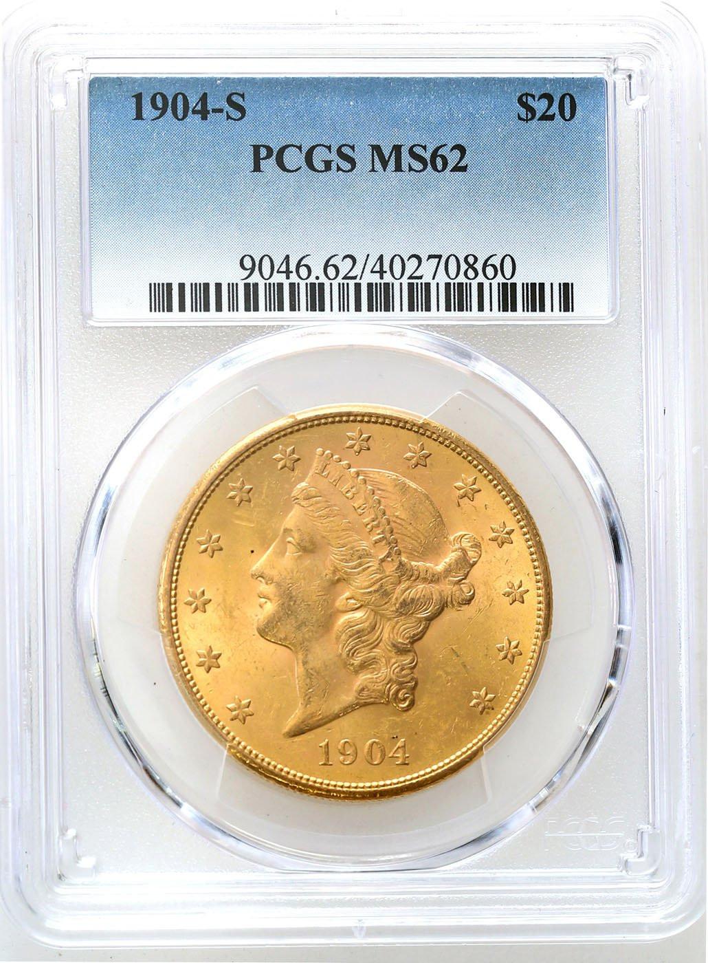 USA 20 dolarów 1904 S San Francisco PCGS MS62