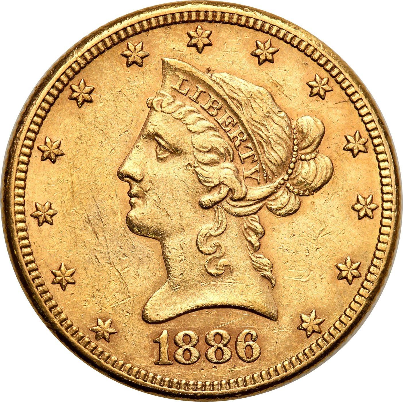USA 10 dolarów 1886 Filadelfia Liberty