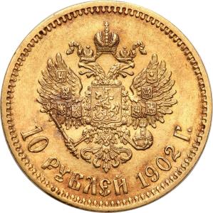 Rosja Mikołaj II 10 Rubli 1902 AP Petersburg st. 1