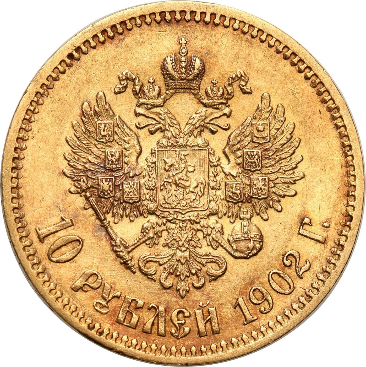 Rosja Mikołaj II 10 Rubli 1902 AP Petersburg st. 1