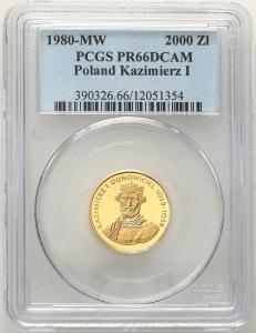 PRL. 2.000 złotych 1980 Kazimierz Odnowiciel PCGS PR66 DCAM
