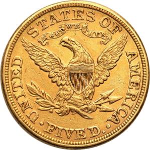 USA 5 dolarów 1885 Filadelfia st.1-/2+