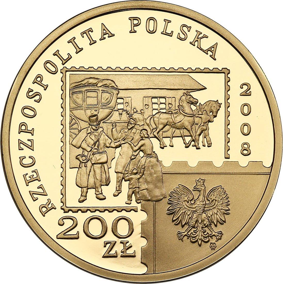 III RP. 200 złotych 2008 450 Lat Poczty Polskiej