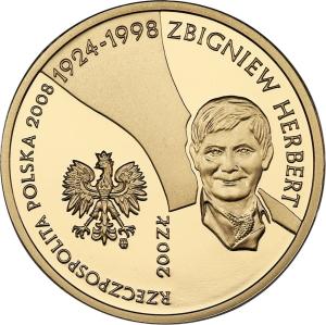 III RP. 200 złotych 2008 Zbigniew Herbert