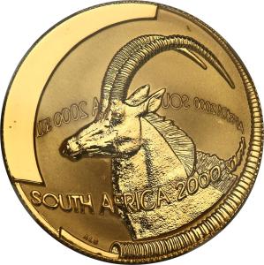 Afryka Południowa. Antylopa 2000 - 1/2 uncji NGC PF69 ULTRA CAMEO (2 MAX)