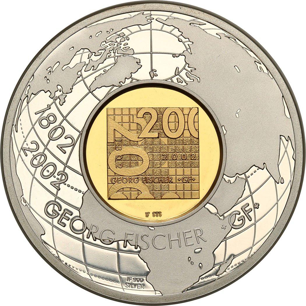 Szwajcaria medal Georg Fischer 2002 Złoto + Srebro