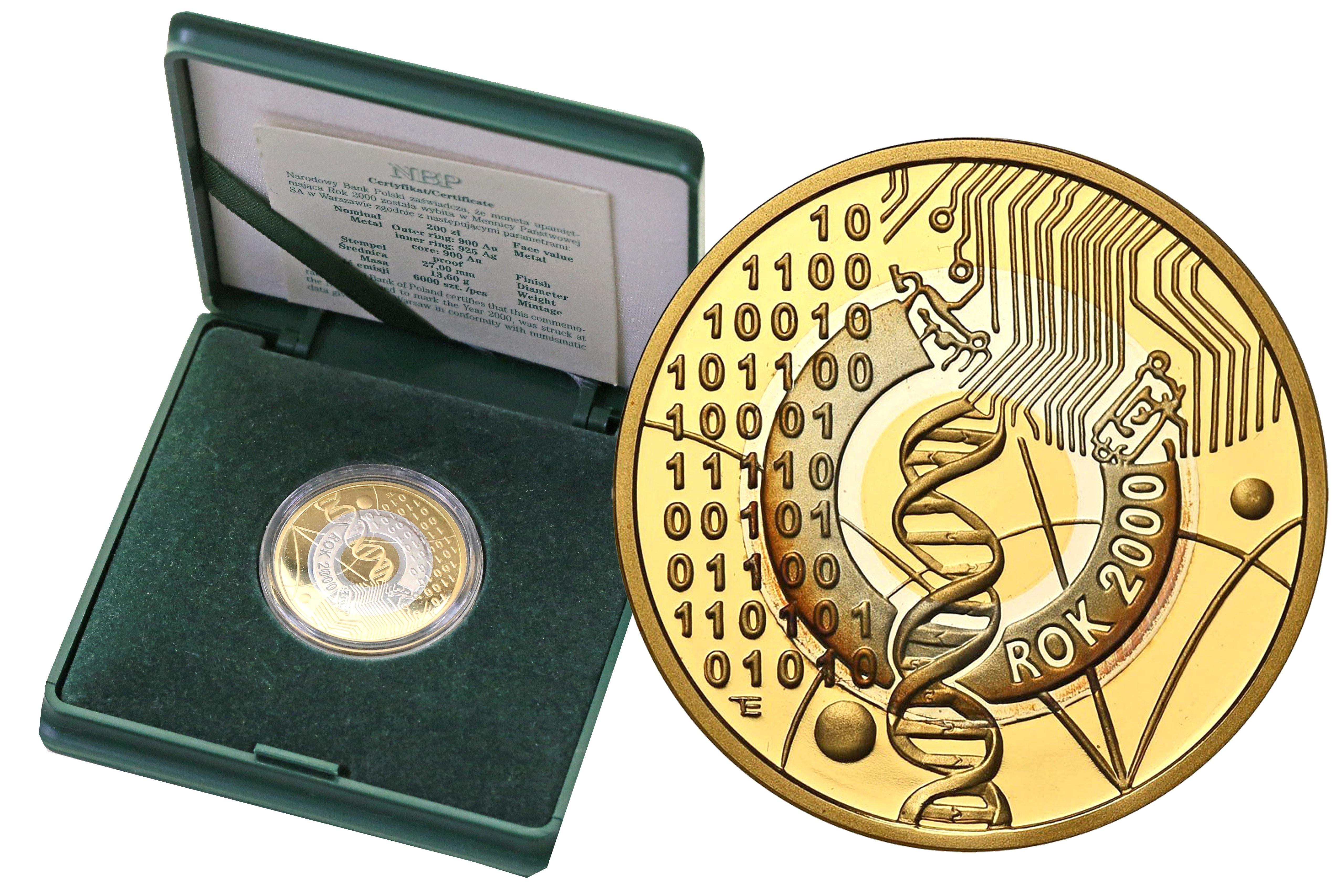 III RP 200 złotych 2000 Rok 2000 Au/Ag