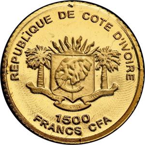 Wybrzeże Kości Słoniowej 1500 franków 2006 Świątynia Artemidy