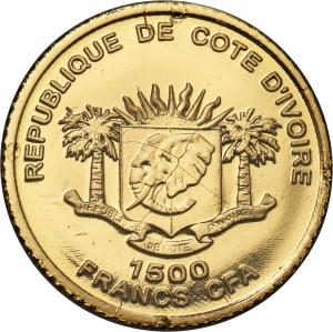 Wybrzeże Kości Słoniowej 1500 franków 2006 Posąg Zeusa w Olimpii