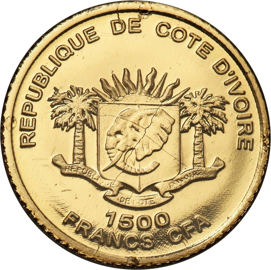 Wybrzeże Kości Słoniowej 1500 franków 2006 Posąg Zeusa w Olimpii