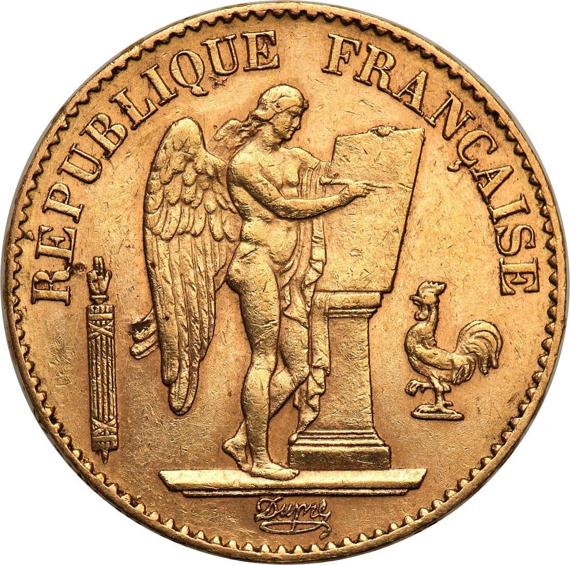 Francja III Republika. 20 franków 1893 A-Paryż - ANIOŁ