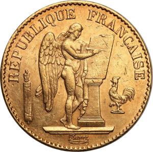 Francja III Republika. 20 franków 1878 A-Paryż - ANIOŁ