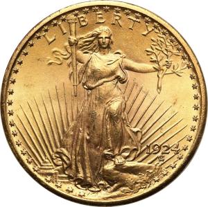 USA. 20 $ dolarów St. Gaudens 1924