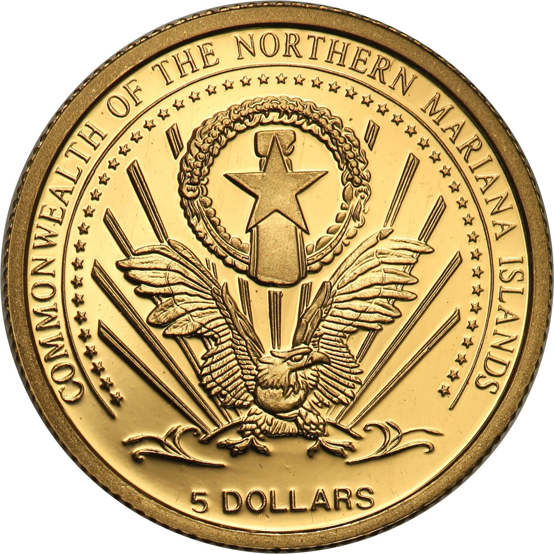 Mariany Północne. 5 dolarów 2004 Albert Einstein