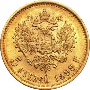 Rosja. Mikołaj II 5 Rubli 1898 AG, Petersburg