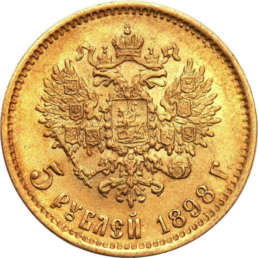 Rosja. Mikołaj II 5 Rubli 1898 AG, Petersburg