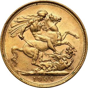 Wielka Brytania. Victoria 1 suweren 1900